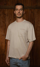 Camiseta Box oversized beige hombre