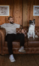 Camiseta Box oversized beige hombre