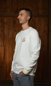 Saco cuello redondo vera crudo hombre